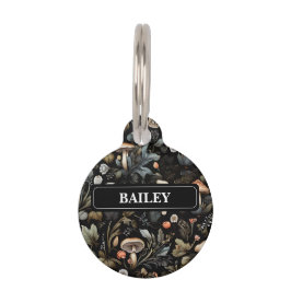 Wasserfarbenwald Grüne Pilze fallen Haustiermarke