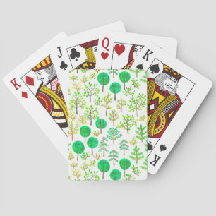 Wasserfarbenwald im Doodstyle Spielkarten