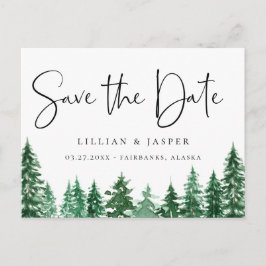 Wasserfarbenwald Save the Date Ankündigungspostkarte