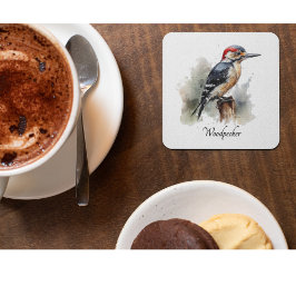 Wasserfarbenwaldspecht Glasuntersetzer
