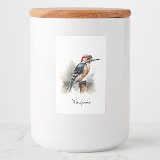 Wasserfarbenwaldspecht Lebensmitteletikett (Vorderseite)