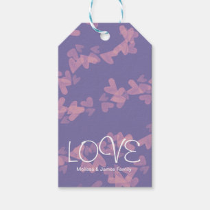 Wasserfarbenwärme Schwebende rosa Lila Liebe Geschenkanhänger