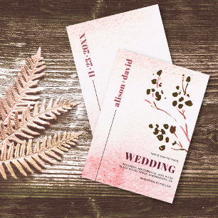 Wasserfarbenwäsche und Zweig Japandi Hochzeit Einladung