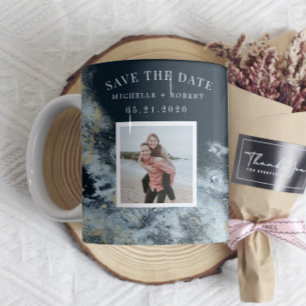 Wasserfarbenwellen Küstenfischerei Save the Date F Kaffeetasse