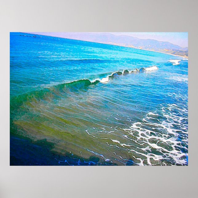 Wasserfarbenwellen Poster (Vorne)