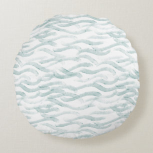 Wasserfarbenwellen Rundes Kissen