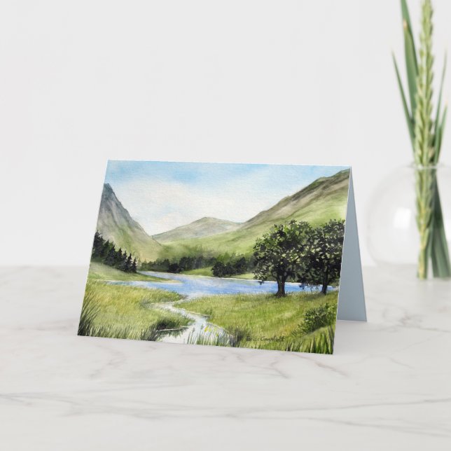 Wasserfarbenwelt Buttermere Cumbria Dankeskarte (Vorderseite)