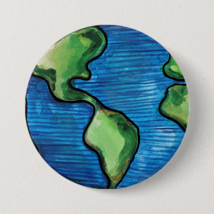 Wasserfarbenwelt des Earth Day Artwork Button
