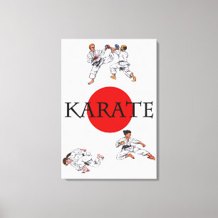Wasserfarbenwelt Karate Leinwanddruck