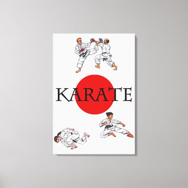 Wasserfarbenwelt Karate Leinwanddruck (Vorderseite)