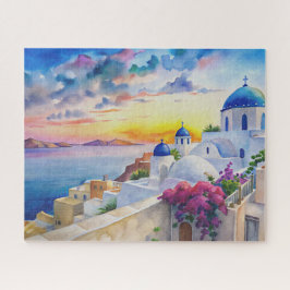 Wasserfarbenwelt Santorini Griechische Insel