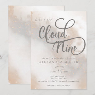 Wasserfarbenwolken   Modernes trendy Brautparty Einladung