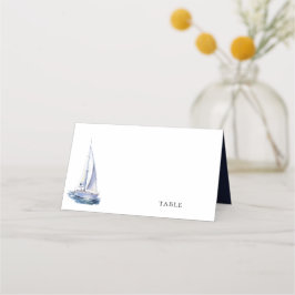 WasserfarbenYacht Nautical Theme Navy Blue Wedding Platzkarte
