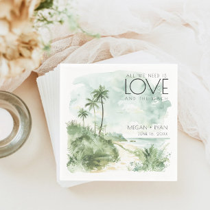 Wasserfarbenzielstrand Hochzeit Serviette