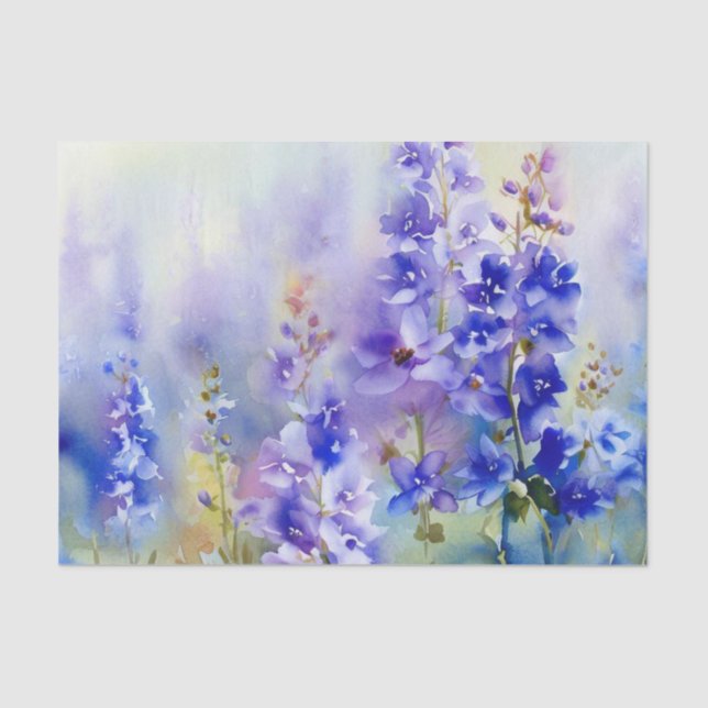Wasserfarbfeld Blume-Delphinium (D) Seidenpapier (Vorderseite)