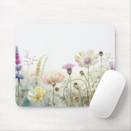 Wasserfarbfeld wild lebender Blume Mousepad