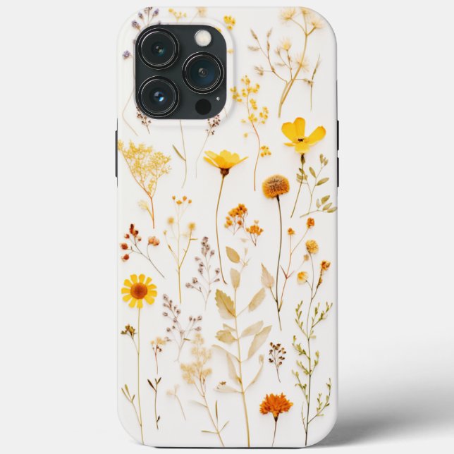 Wasserfarbige gepresste getrocknete Wildblumen Case-Mate iPhone Hülle (Rückseite)