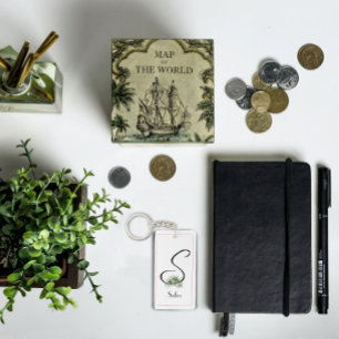 Wasserfarbige Initialen-Monogramm-Acryl-Anhänger Schlüsselanhänger