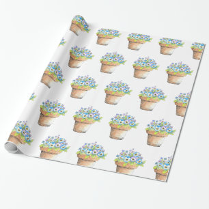 Wasserfarbige Stiefmütterchen Geschenkpapier