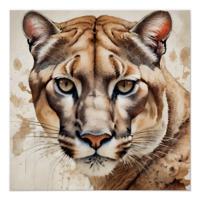 Wasserfarbiges Cougar 7 Poster (Vorderseite)