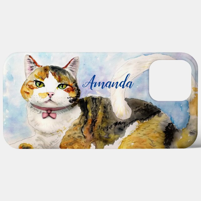Wasserfarbkatze Case-Mate iPhone Hülle (Rückseite (Horizontal))