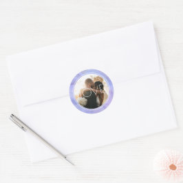 Wasserfarbkreis Periwinkle Blue Custom Foto Runder Aufkleber