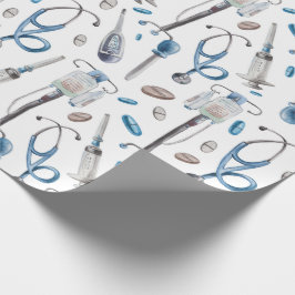 Wasserfarbloses Muster medizinischer Hilfsgüter Geschenkpapier