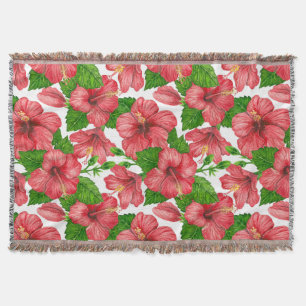 Wasserfarbmuster des roten Hibiskus Decke