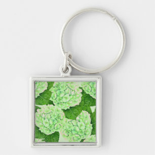 Wasserfarbmuster für Hydrangea Schlüsselanhänger