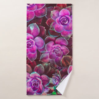 Wasserfarbmuster mit Kamelie-Blume. Bläschen Badehandtuch