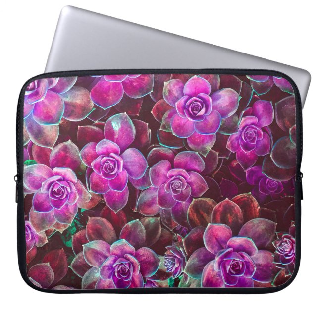 Wasserfarbmuster mit Kamelie-Blume. Bläschen Laptopschutzhülle (Vorderseite)