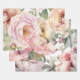 WASSERFARBPAPIER DER ROSE PEONY DEKORATIVE PAPIER