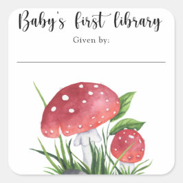 Wasserfarbpilz - die erste Bibliothek des Babys Quadratischer Aufkleber