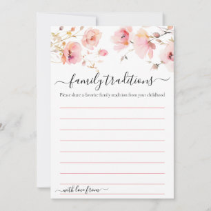 WASSERFARBPINK BLUME FAMILIENTRADITIONskARTE Einladung
