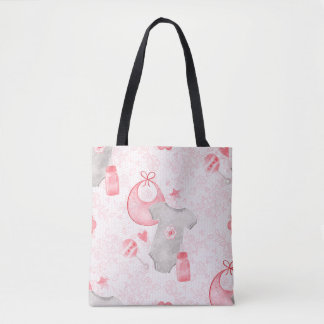 WASSERFARBPINK & GRAY BABY MÄDCHEN BIBS TASCHE