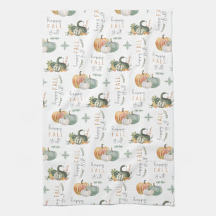 WASSERFARBPUMPKINE UND WAREN GESCHIRRTUCH