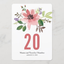 Wasserfarbrosa Blume Burst | TISCHNUMMER