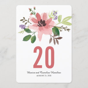 Wasserfarbrosa Blume Burst TISCHNUMMER