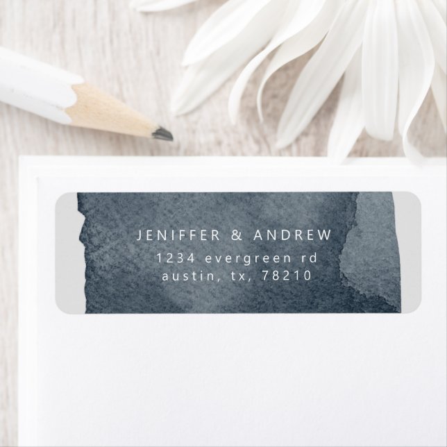 Wasserfarbstahl-blaues Waschrücketikett (Insitu)