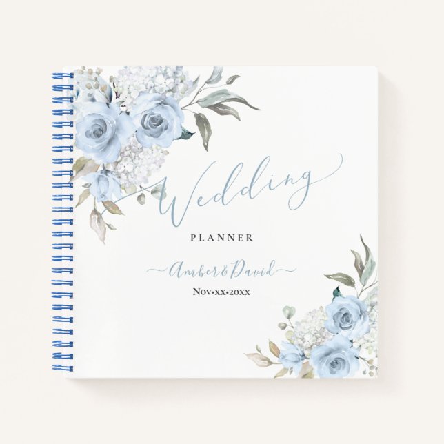 WASSERFARBSTOFF BLAUE ROSE WEDANKPLANER NOTIZBUCH (Vorderseite)