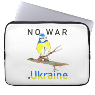 Wasserfarbvogel Kein Krieg in der Ukraine Laptopschutzhülle