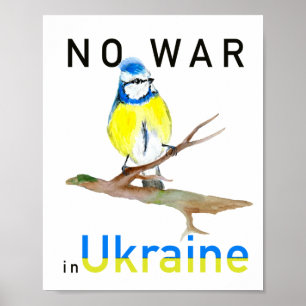 Wasserfarbvogel Kein Krieg in der Ukraine Poster