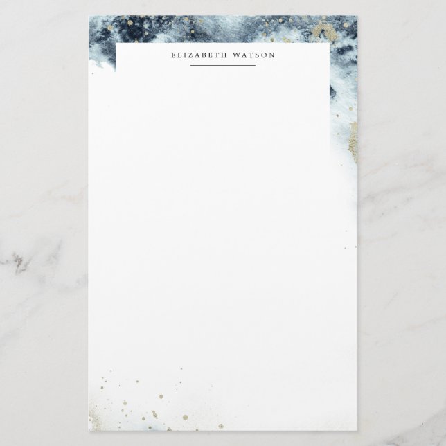 WasserfarbWaagen und Sand Monogram Stationery Briefpapier (Vorderseite)