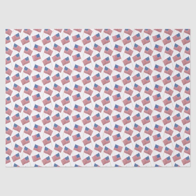 WasserfarbWaving USA Flag Wiederholungsmuster Seidenpapier (Vorderseite)