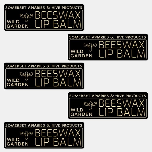 Wasserfeste Bienenwachs Lip Balm Label Gold Bee Bl Etiketten (Gruppe)