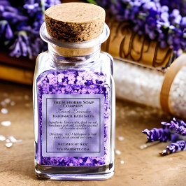 Wasserfeste lila Folie und schwarze Seifenkosmetik Etiketten