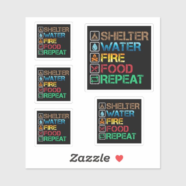 Wasserfeuerfutter für Unterkünfte - Überleben Blei Aufkleber (Blatt)