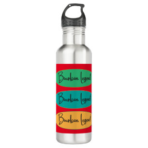 Wasserflasche 24 oz - Bourbon Legend Ovals auf Red Edelstahlflasche