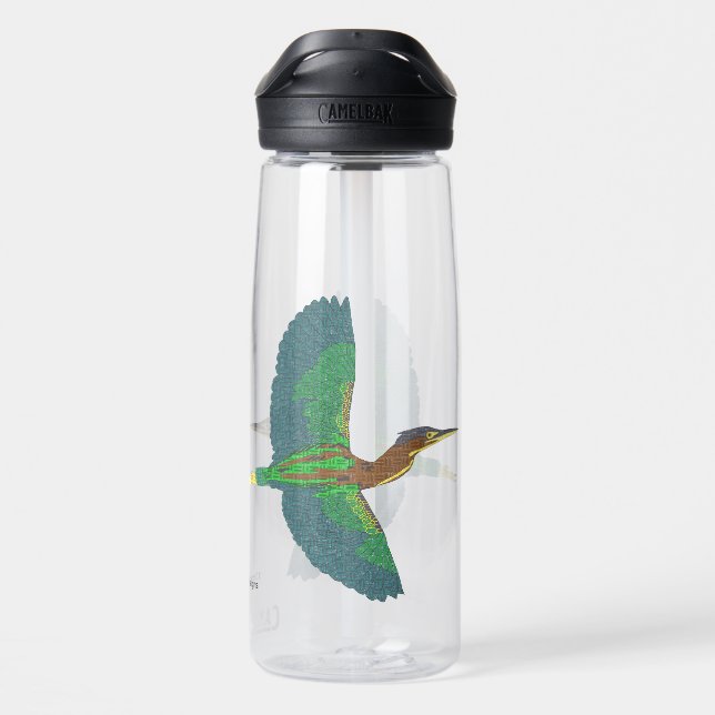 Wasserflasche (25oz) - Grüner Heron Trinkflasche (Rückseite)