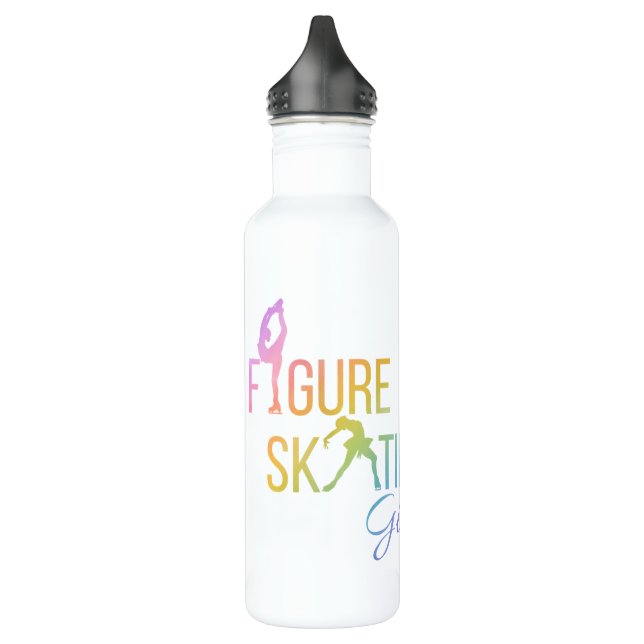 Wasserflasche Abbildung Skaten Regenbogenrosa Edelstahlflasche (Links)